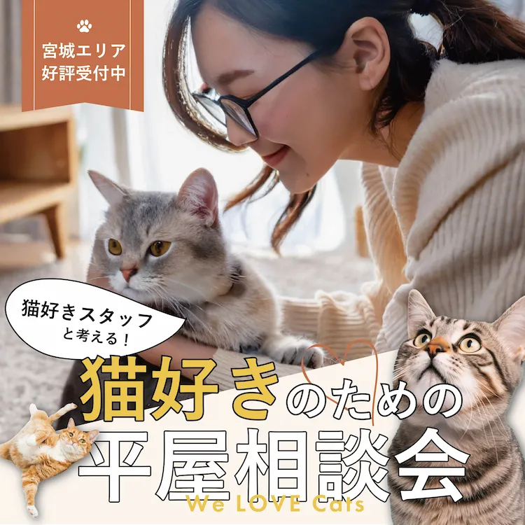 猫好き女性スタッフによる！「猫好きのための平屋相談会」