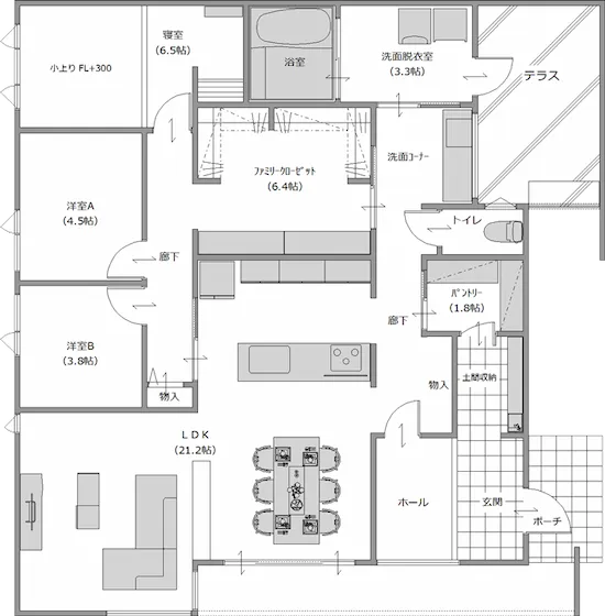 ママ楽の家 simple style 平屋モデルハウス