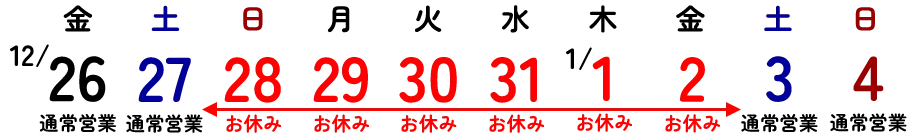 【宮城】冬季休業